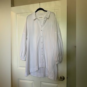 Free People Modern Bohemian White Shirt Dress - fits womens size 6 to 12